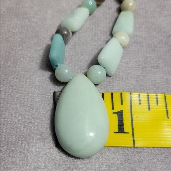 Multi Color Amazonite Beaded Tribal Necklace - Picture 13 of 14